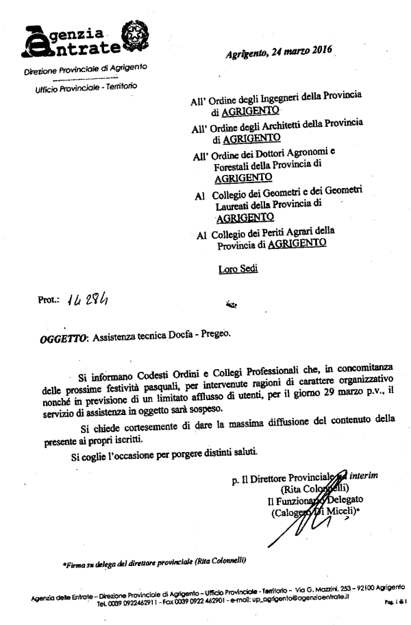 Assistenza tecnica Docfa - Pregeo
