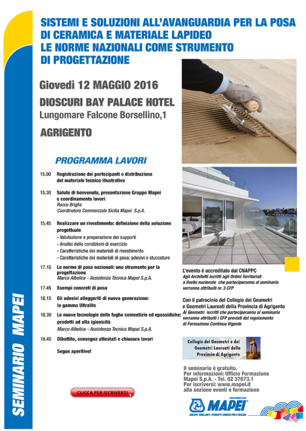 Locandina seminario MAPEI