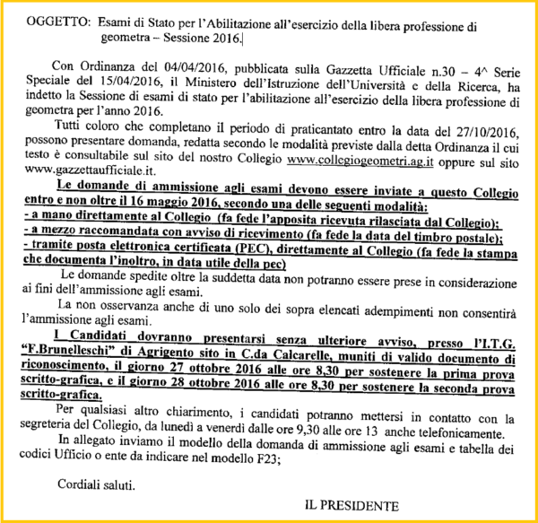 esami abilitazione 2016